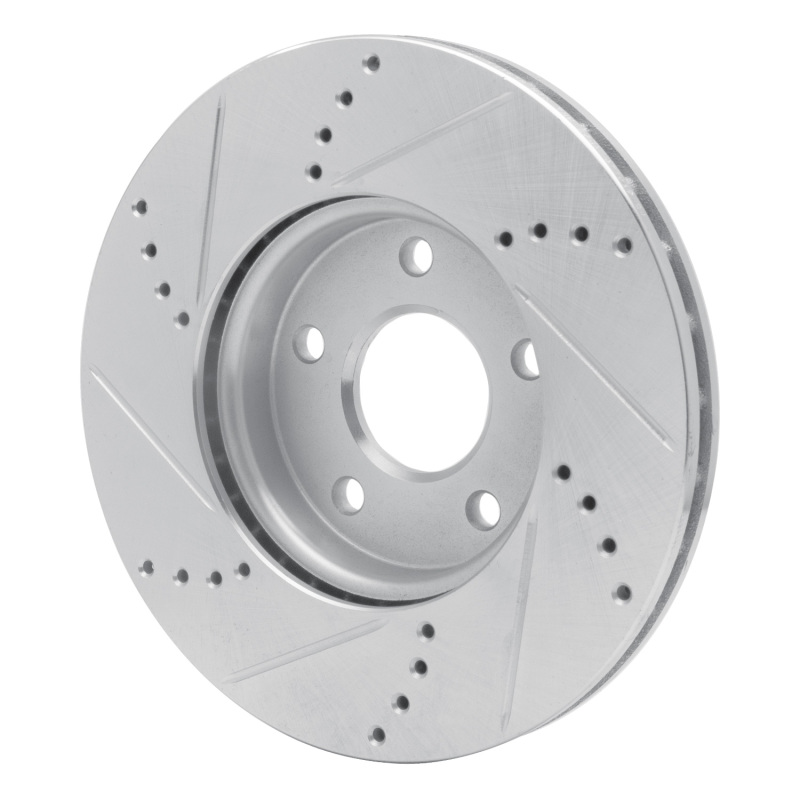 Ford C-MAX Brake Rotor (1) - Front Right - R1 Concepts - Drilled & Slotted - Silver - `12-`18